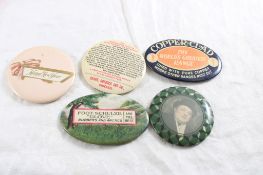 5 Antique Advertising Pocket Mirrors
