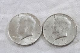 2 1964 JFK Silver Half Dollars