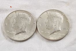 2 1964 JFK Silver Half Dollars