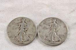 1936 1944 Walking Liberty Silver Half Dollars