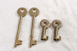 4 Soo Line RR Brass Caboose & Lock Keys