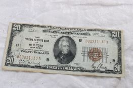 1929 $20.00 National Currency Bill