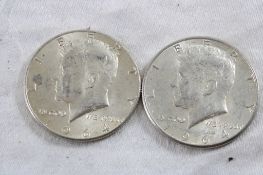 2 1964 JFK Silver Half Dollars