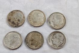 6 Roosevelt Silver Dimes