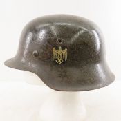 WWII German M42 Steel Combat Helmet, Rolled Edge