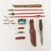 Broadheads, Schrade Walden Knife & 3 Pocket Knives