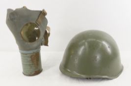 Czech Cold War Era Steel Helmet & US Gas Mask