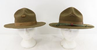 2 Vintage US Military Montana Peak Campaign Hats
