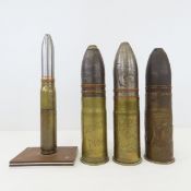 3 Inert WWI 37MM Rounds w/Trench Art, WWII Lighter