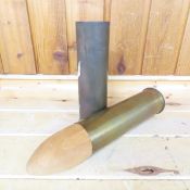 2 WWII 105mm M14 Howitzer Cartridge Casings