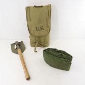 WWII US Army M1943 Shovel, Tent Pack & Bug Net