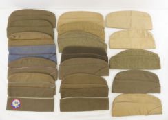 Collection of WWII Wool & Canvas Garrison Caps