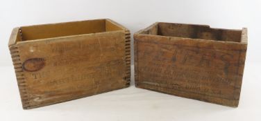 2 Vintage wood ammunition Crates, Peters & Union