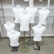 7 Styrofoam Mannequin Torsos on Bases