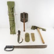 Military Entrenching Tools, Machete, Knife & more
