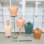 5 Mannequin Torsos, With & Without Stands