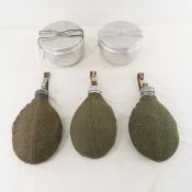 3 WWII Swedish Canteens & Czech Army Mess Kit