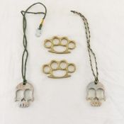 4 Sets Brass Knuckles, Skulls & Other