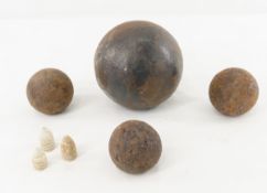 4 Civil War Cannon Balls and 3 Bullets