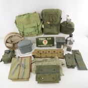 Collection of US Military Bags, Pouches, Cans