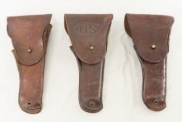 3 WWII Brown Leather Boyt Holsters