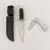 Buck 119 in Sheath & Buck 722 Folding Knives