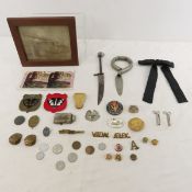 Military Insignia, WWI & newer, US & German, coins