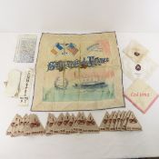 WWI Coblenz Handkerchiefs, Old Ironsides Patches