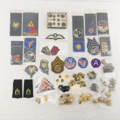 Collection of Vintage US Military Patches, Buttons