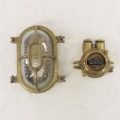 WWII German Brass Nautical Light Switch & Light