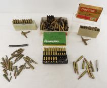 Mixed Rifle ammunition and brass cases