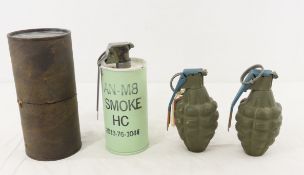 3 Inert US Military Dummy Practice Grenades
