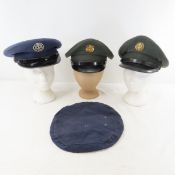 3 Vintage US Army & Navy Enlisted Visor Caps
