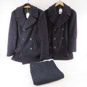 1960s US Navy Kersey Wool Double Breasted Peacoats