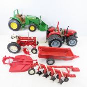 Plastic John Deere, Case & Farmall tractors