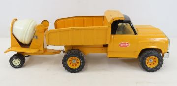 1978 Tonka Dump Truck & Cement Mixer Trailer