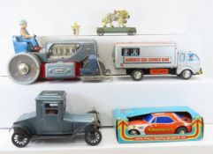TAIYO Bump 'n go in Box & 4 Other Tin Toys