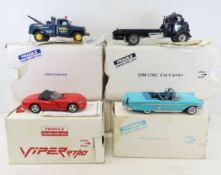 4 Danbury Mint Diecast Cars in rough boxes