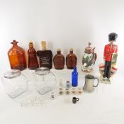 Vintage Bottles, Windsor Decanter, Shot Glasses