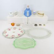 Vintage Vanity items, Limoges trinket box, 7 more