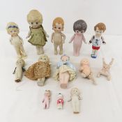 13 German & Japan Kewpie Bisque Dolls