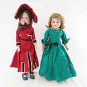 Antique A Marseilles & Columbia Bisque Head Dolls