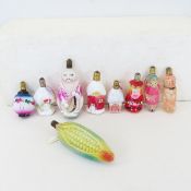 9 Vintage Figural Light Bulbs, Corn, Cat Musician