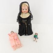 Antique A. Marseilles Bisque Head Nun Doll & More