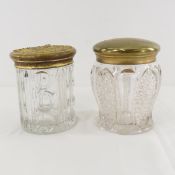 2 Early American Pattern Glass Tobacco Jars