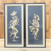 1960's Framed Gouache Print Set by G Inez