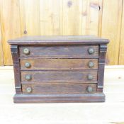 Antique J & P Oak Six Cord Spool Cabinet