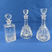 2 Wine & 1 Whiskey Atlantis Crystal Decanters