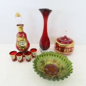 Italian Gold Trim Ruby Red Glass, Fenton & More