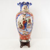 Japanese Imari style Vase with stand, signed